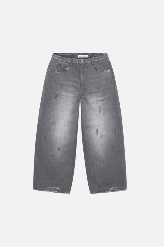 Lyon Black Printed Denim Jeans M