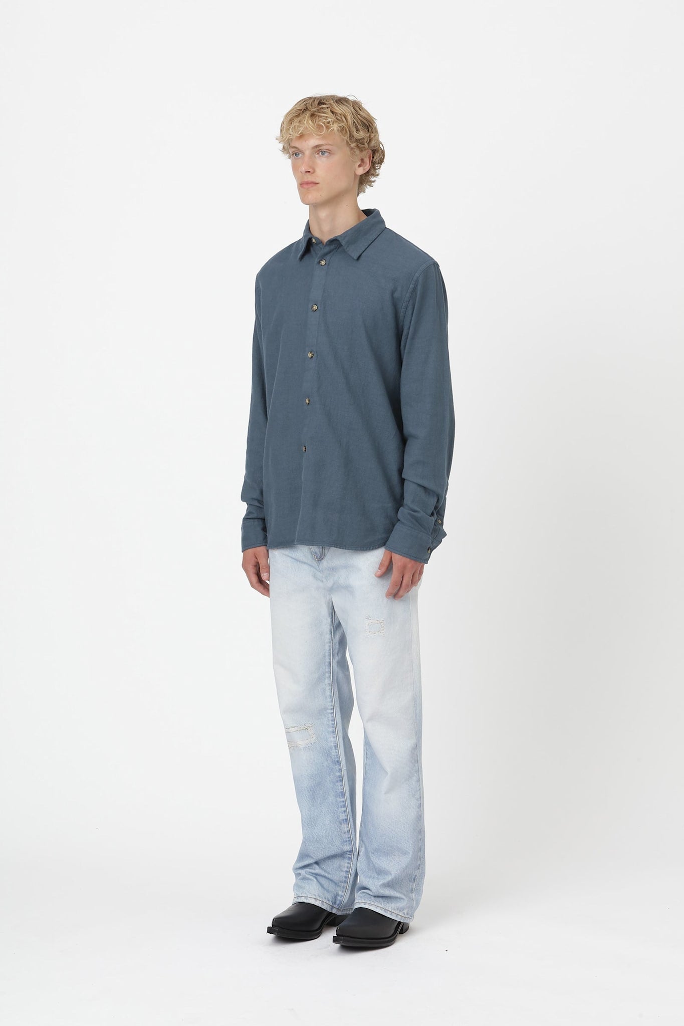 Won Hundred Men Adriel Shirt Orion Blue