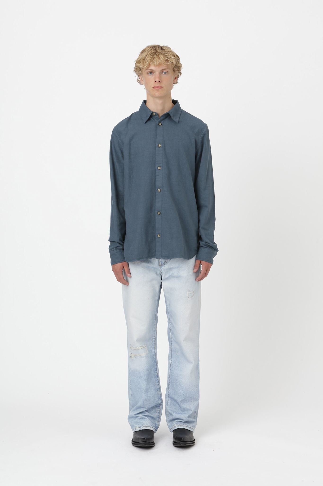 Won Hundred Men Adriel Shirt Orion Blue