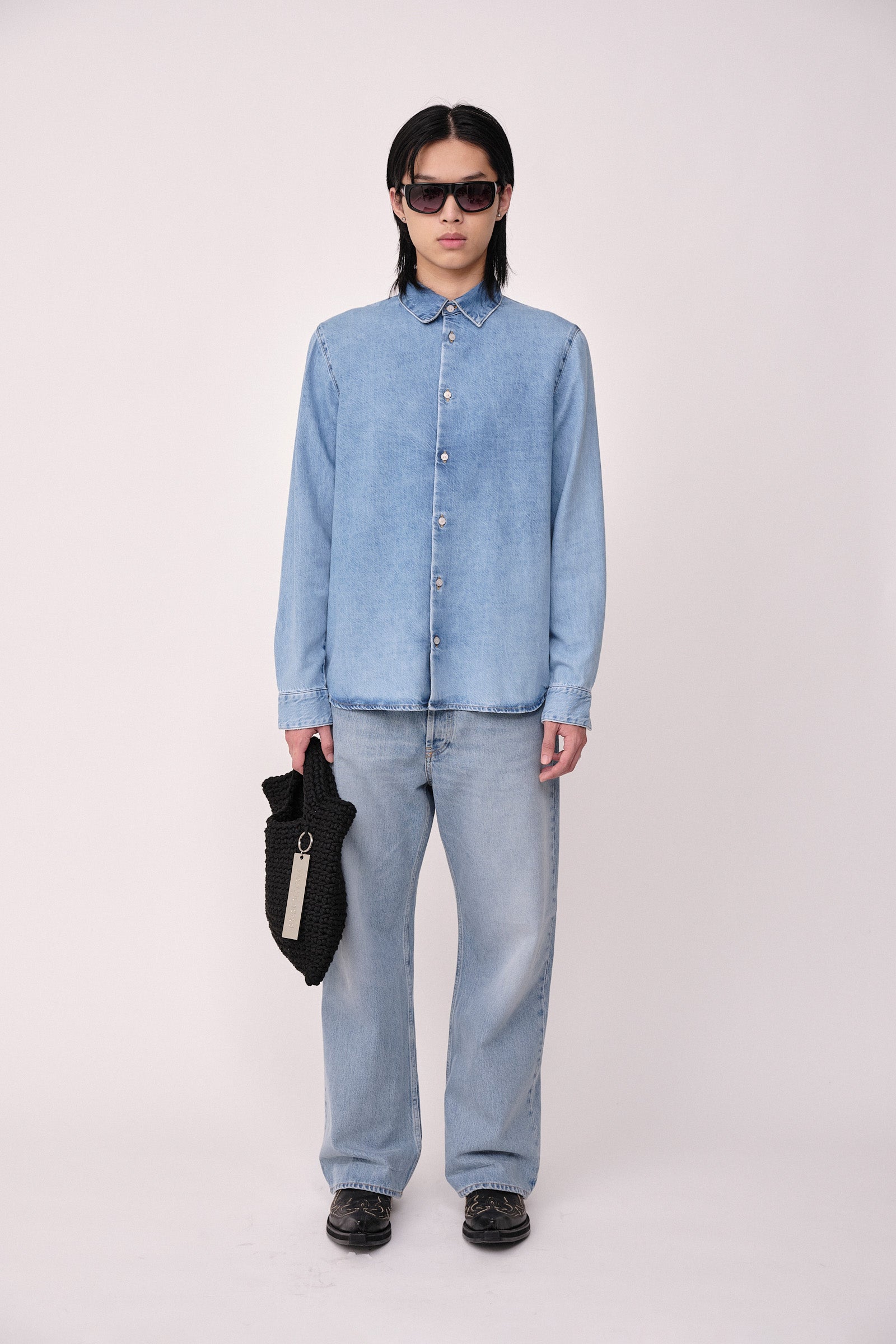 Won Hundred Men Adriel Denim Shirt Glory Blue