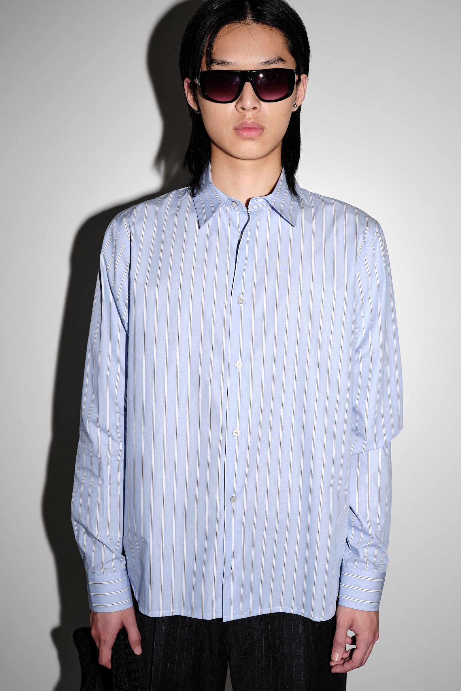 Won Hundred Men Adriel Multi Stripe Shirt Blue White Stripe