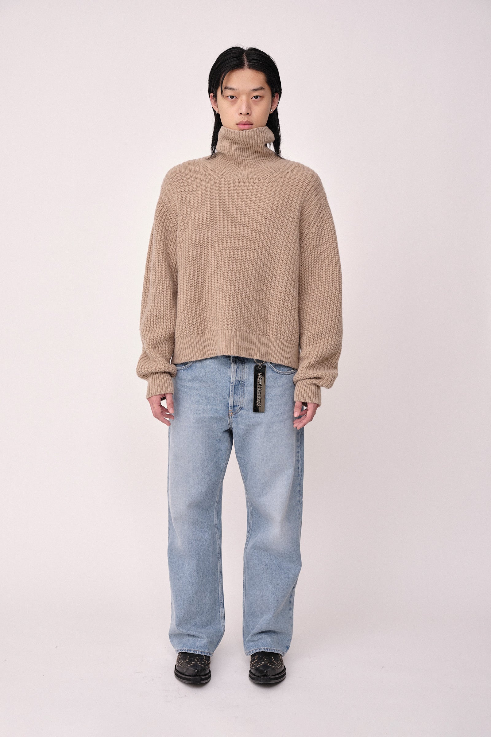 Won Hundred Men Anakin Knitwear Taupe Gray