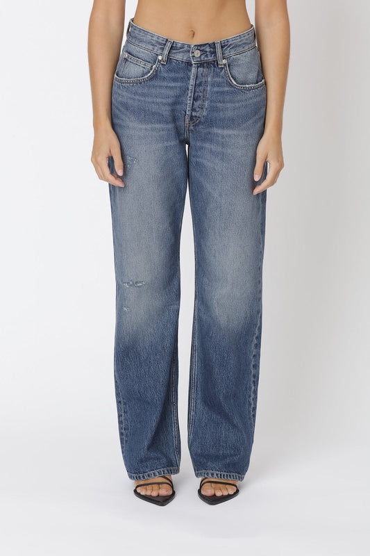 Won Hundred Women Baggy Co-Blue 5-Pockets Co-Blue