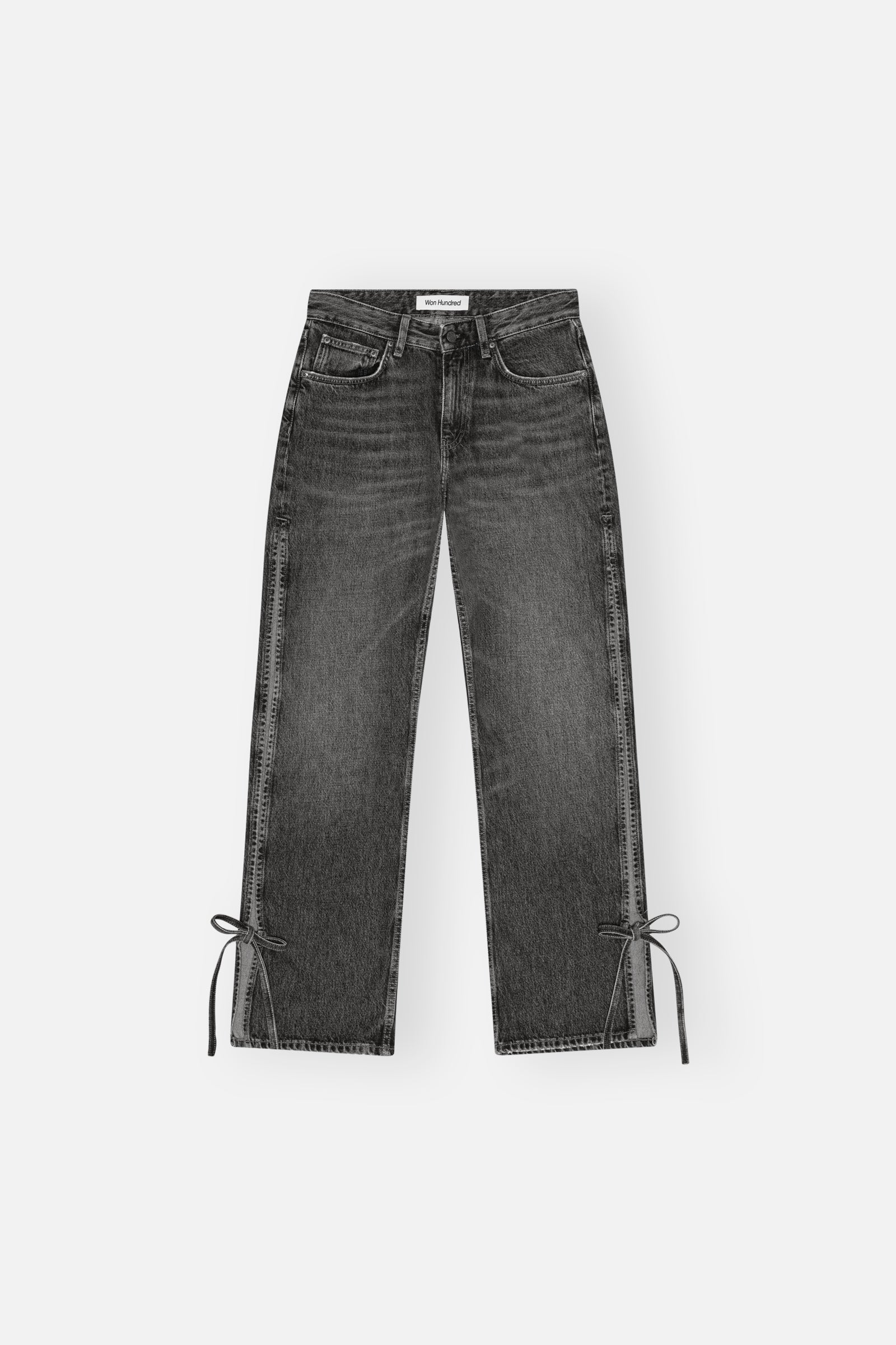Won Hundred Women Baggy String Jeans Vista Grey