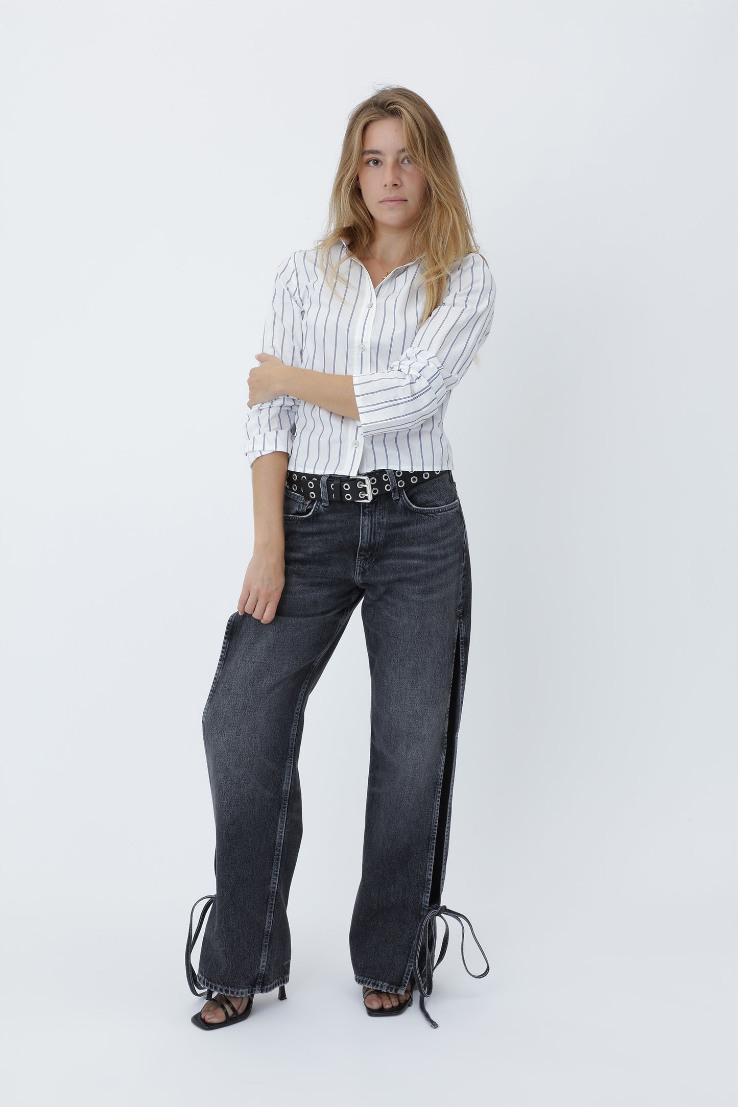 Won Hundred Women Baggy String Jeans Vista Grey