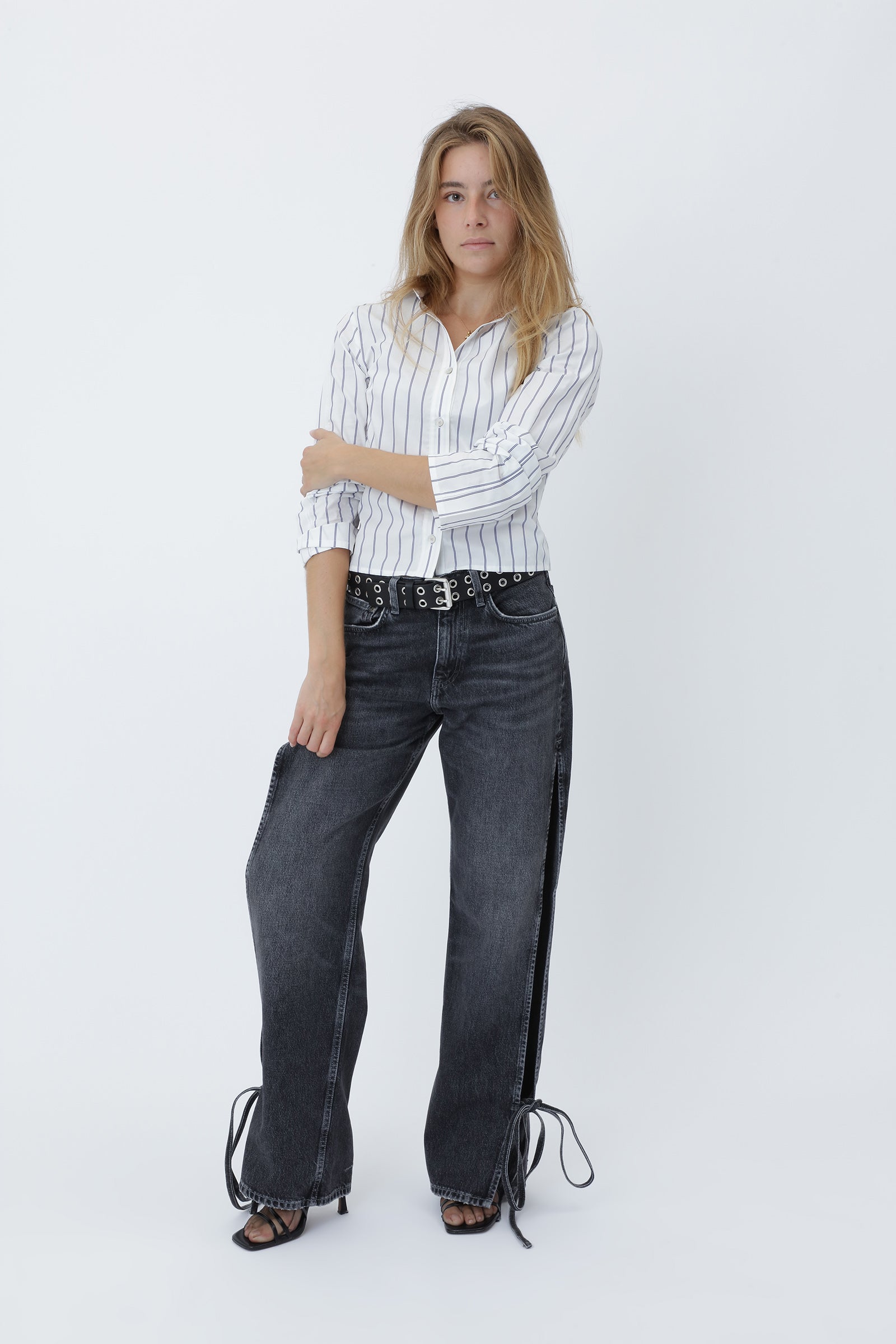 Won Hundred Women Baggy String Jeans Vista Grey