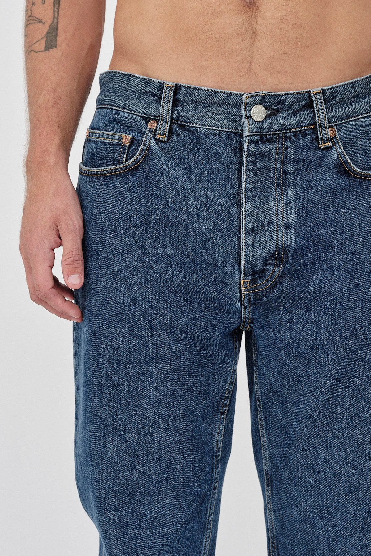 Won Hundred Men Ben 5-Pockets Stone Blue-