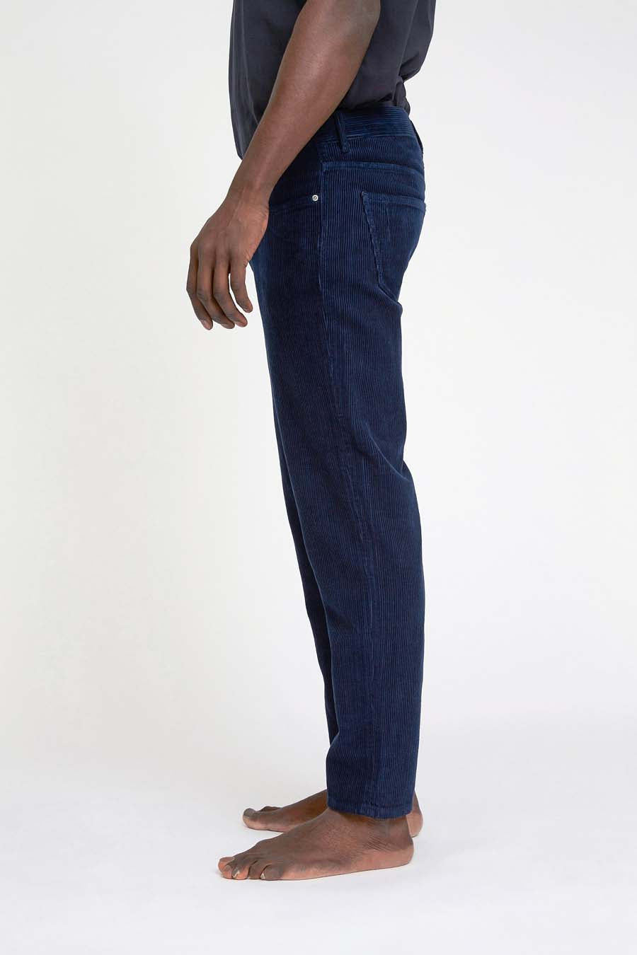 Won Hundred Men Ben Corduroy Trousers Dark Sapphire