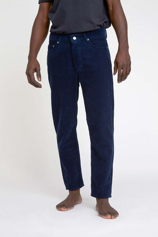 Won Hundred Men Ben Corduroy Trousers Dark Sapphire