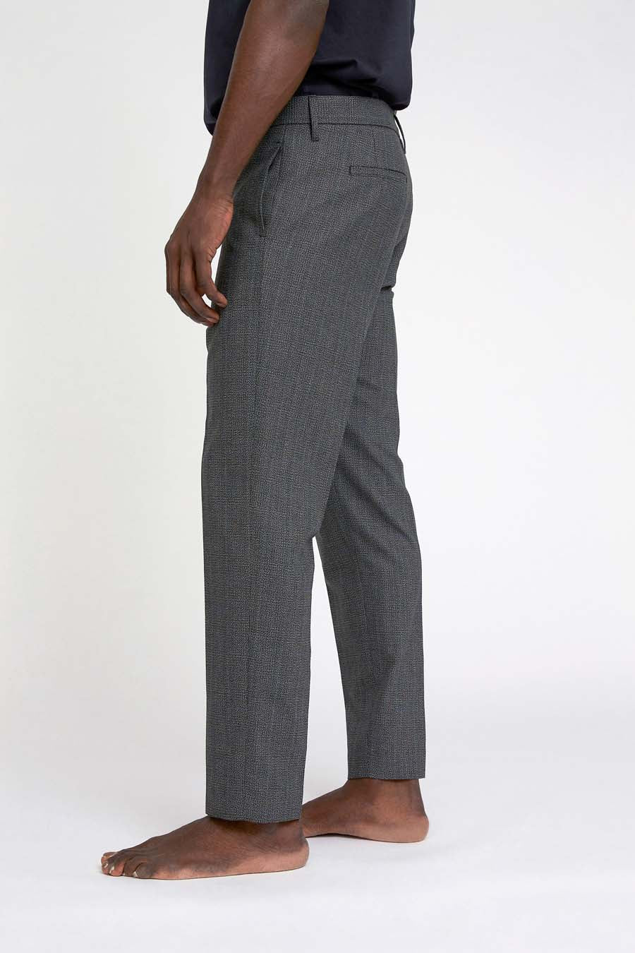 Won Hundred Men Ben Suit Trousers Black Grey Melange