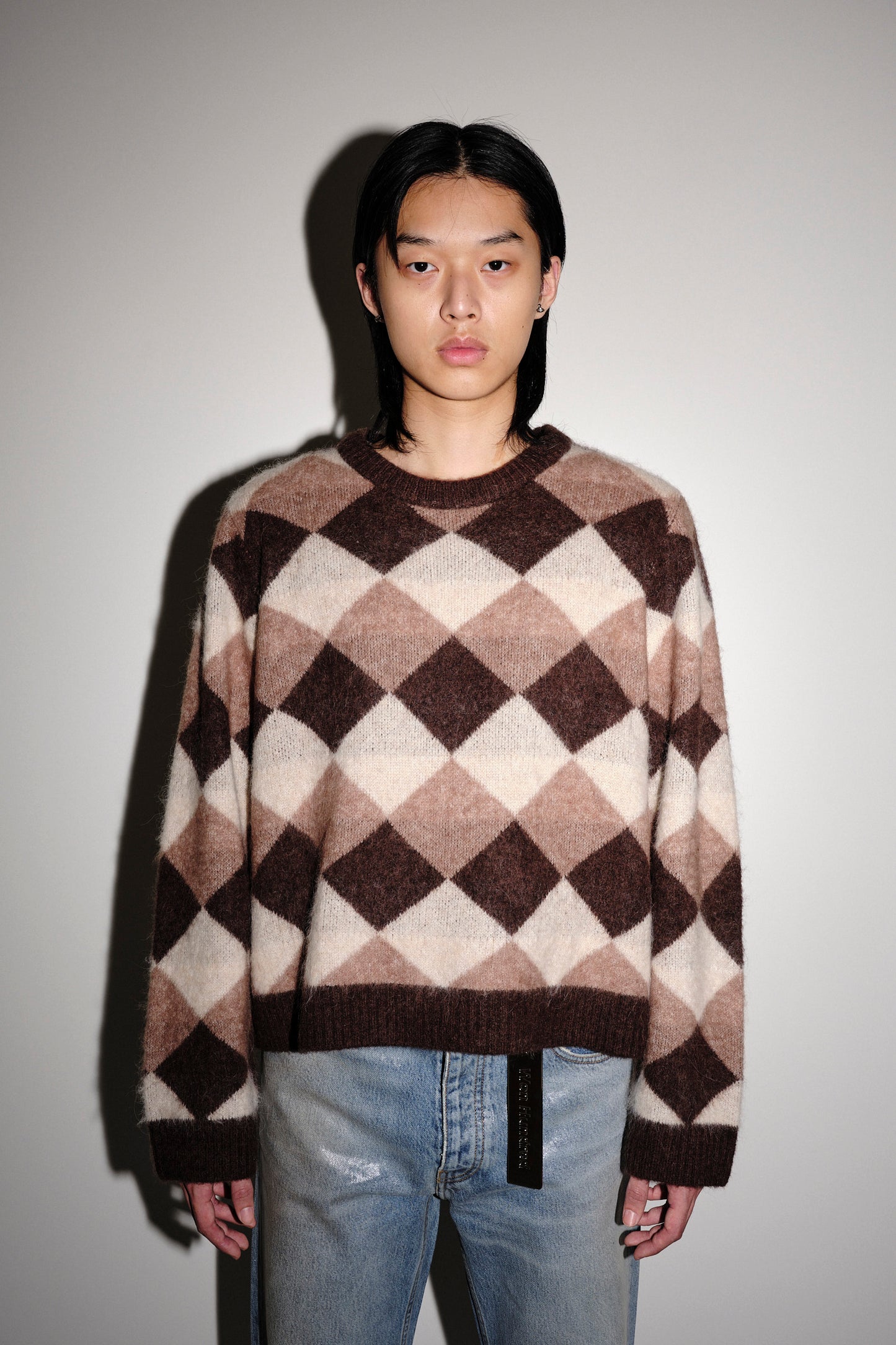 Won Hundred Men Bently Harlekin Knitwear Brown check