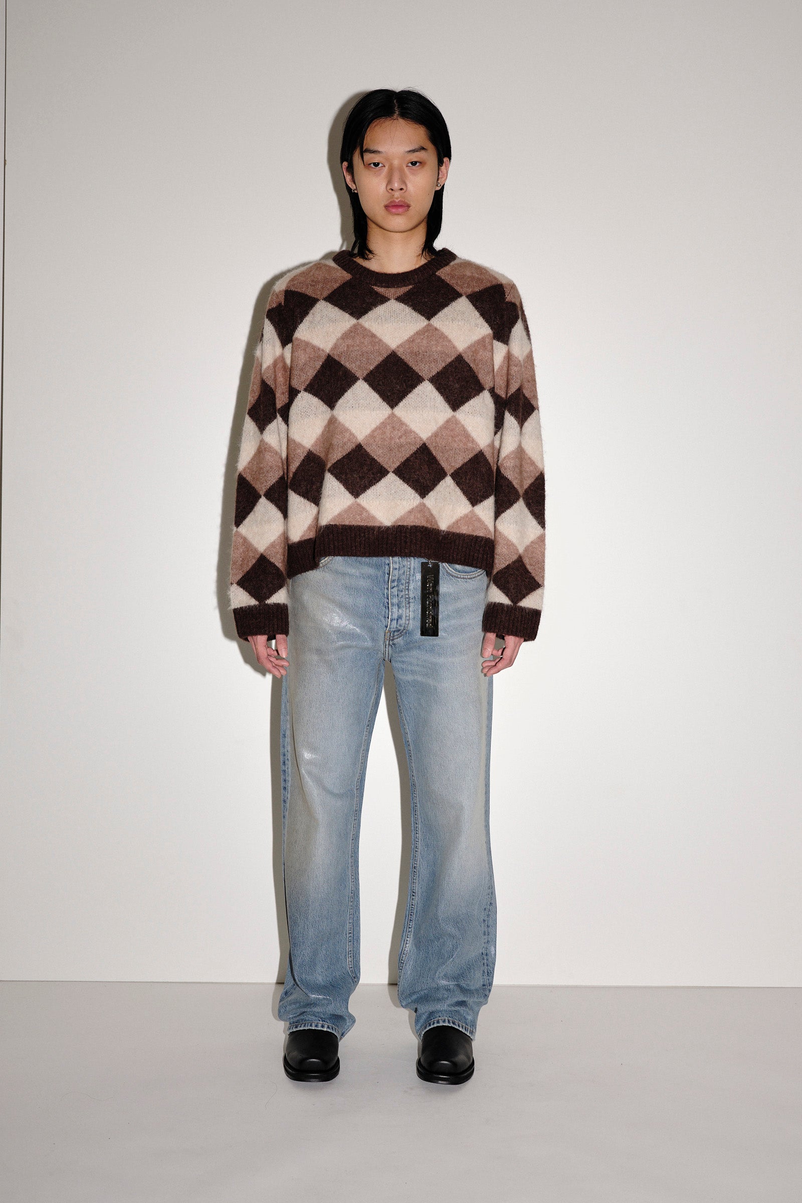 Won Hundred Men Bently Harlekin Knitwear Brown check