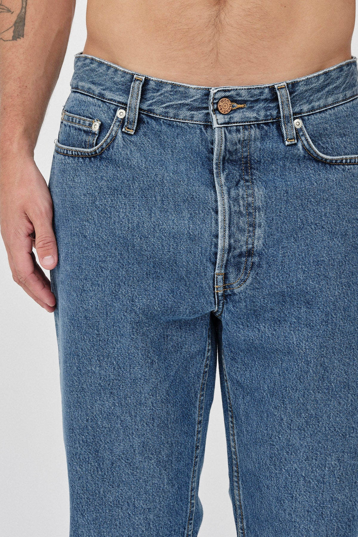 Won Hundred Men Bill 5-Pockets Recycled Stone Blue