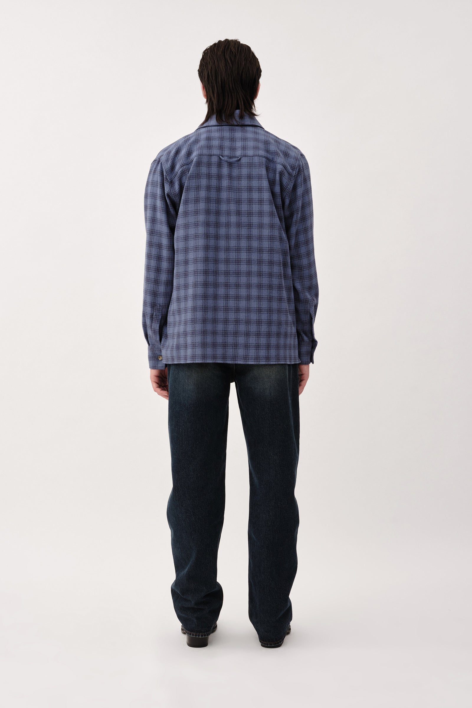 Won Hundred Men Blake NP Check Shirt Blue check