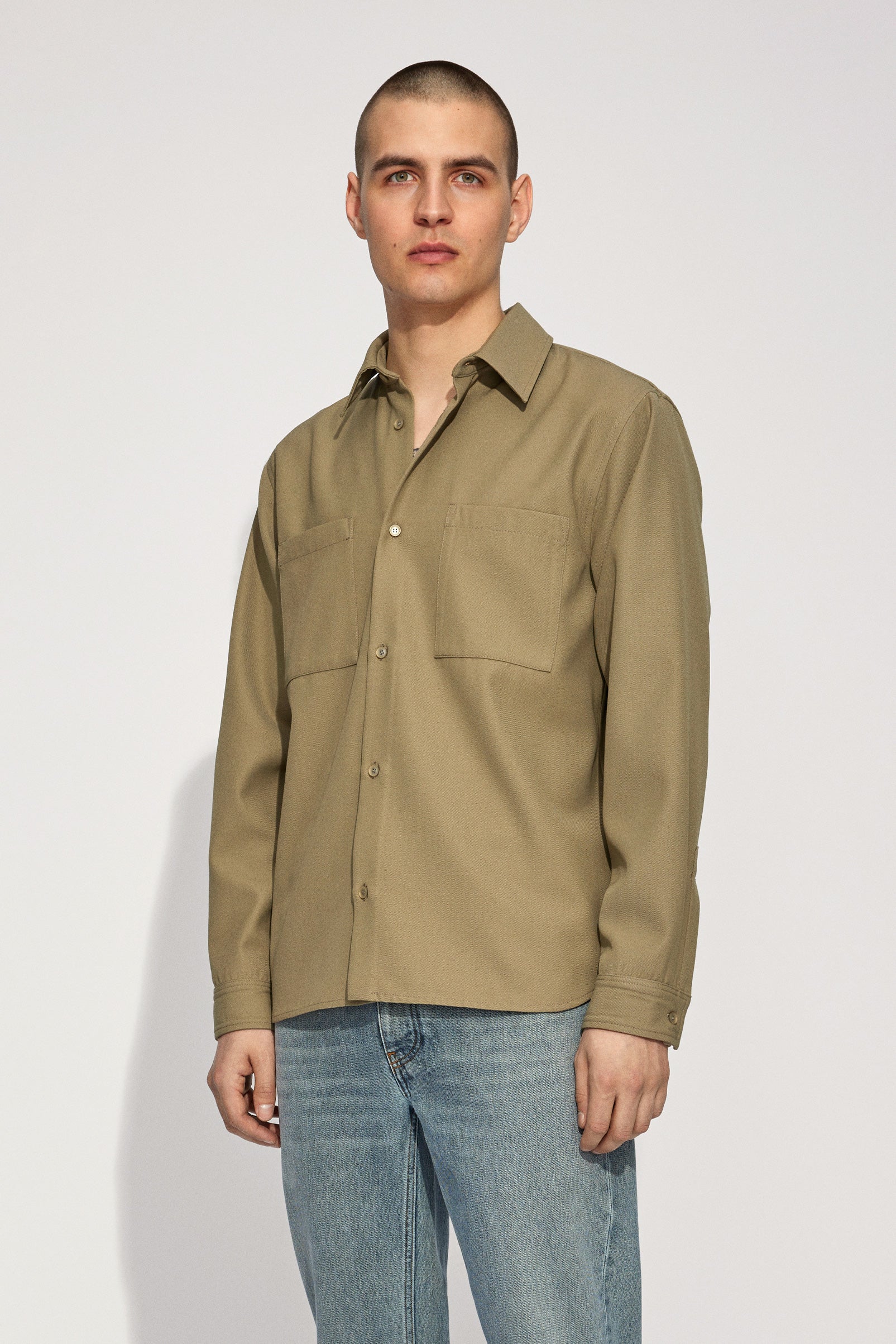 Won Hundred Men Blake Shirt Shirt Covert Green