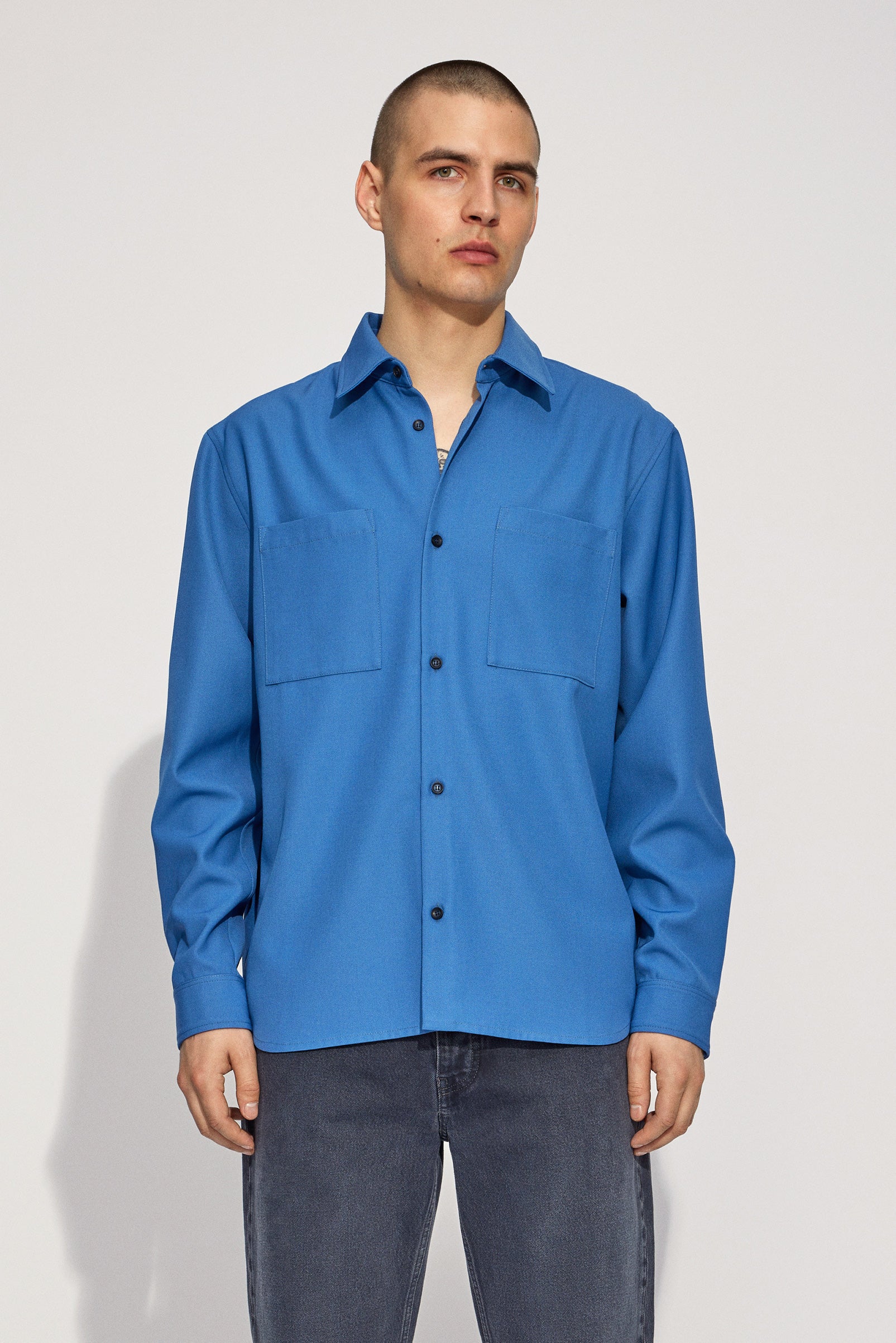 Won Hundred Men Blake Shirt Shirt Federal Blue