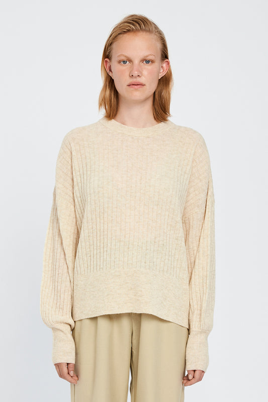 Won Hundred Women Blakely O-neck Knit Knitwear Cannoli Cream