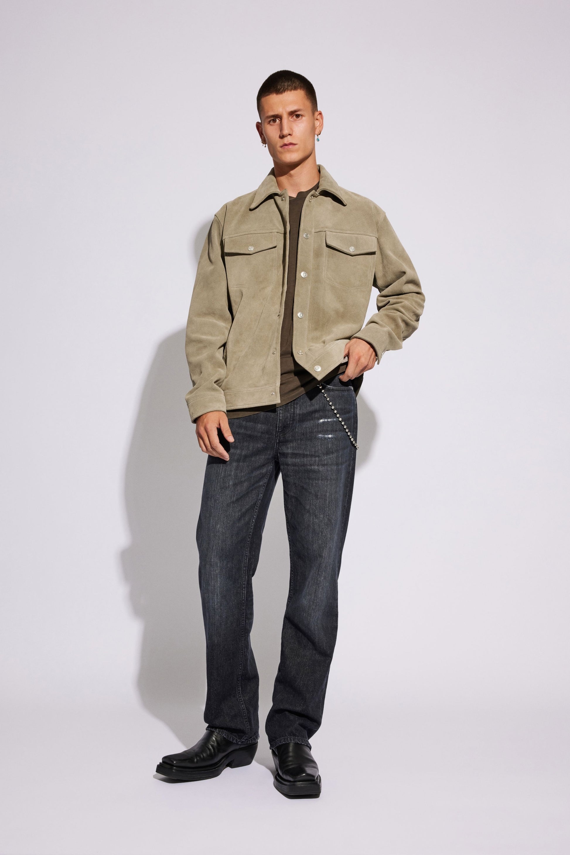 Won Hundred Men Blaze Suede Jacket Leather Garment Laurel Oak