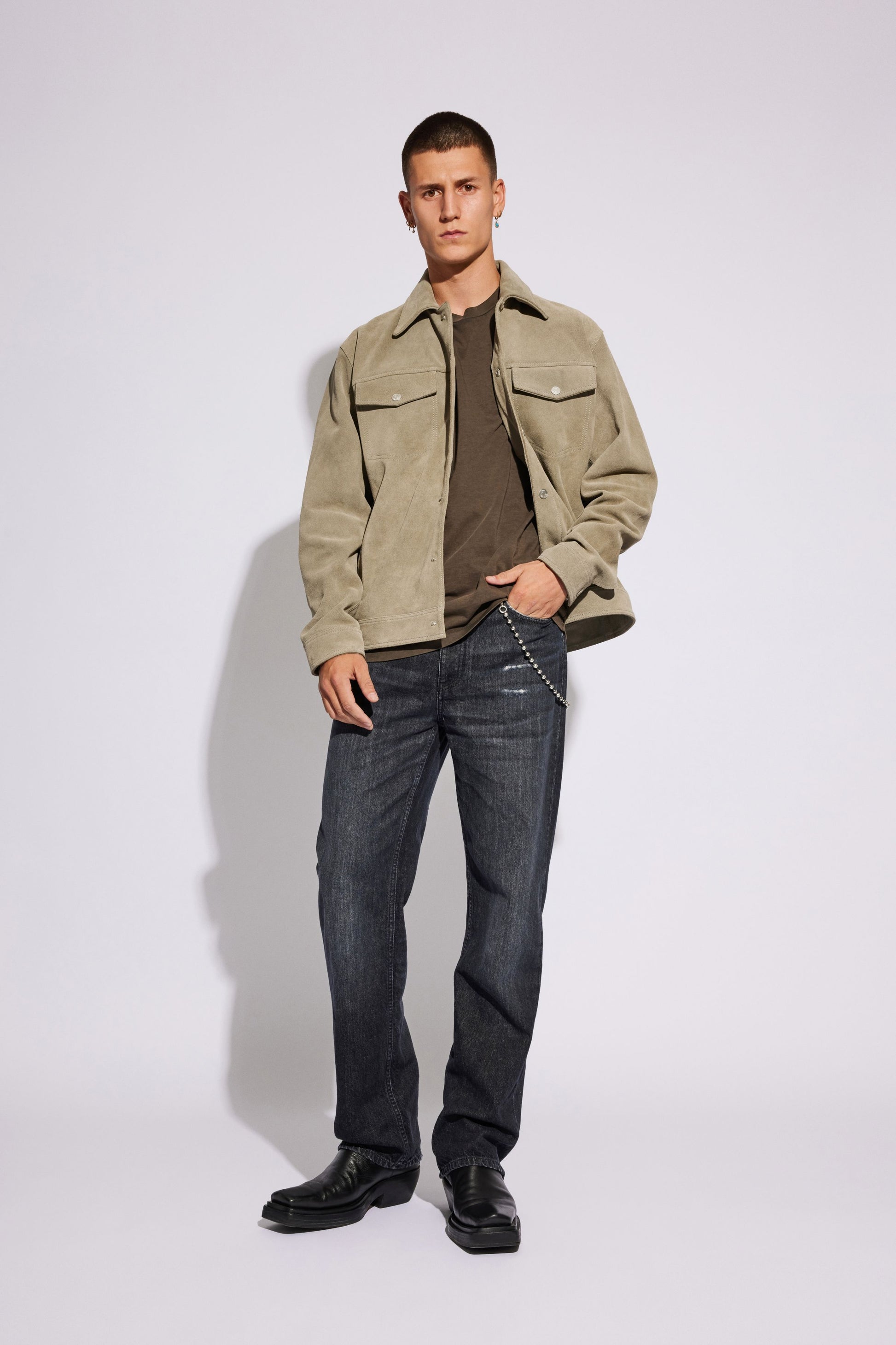 Won Hundred Men Blaze Suede Jacket Leather Garment Laurel Oak