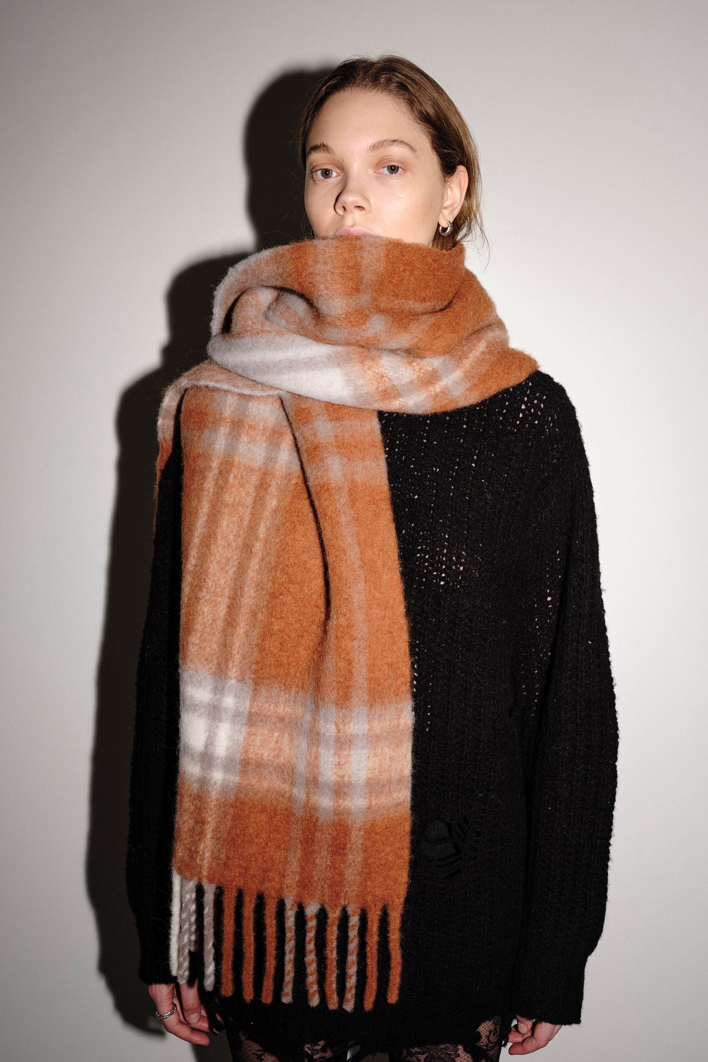 Won Hundred Unisex Brisbane Scarf Accessories Rusty Red Check