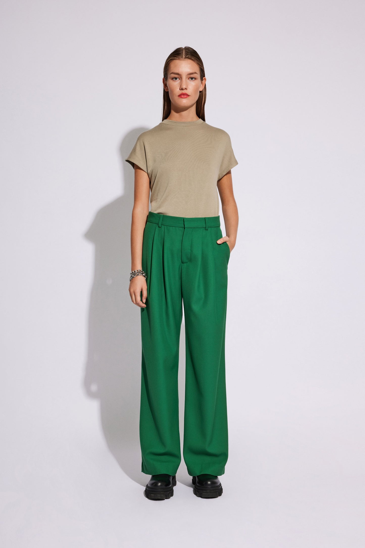 Won Hundred Women Camille Trousers Trousers Foliage Green