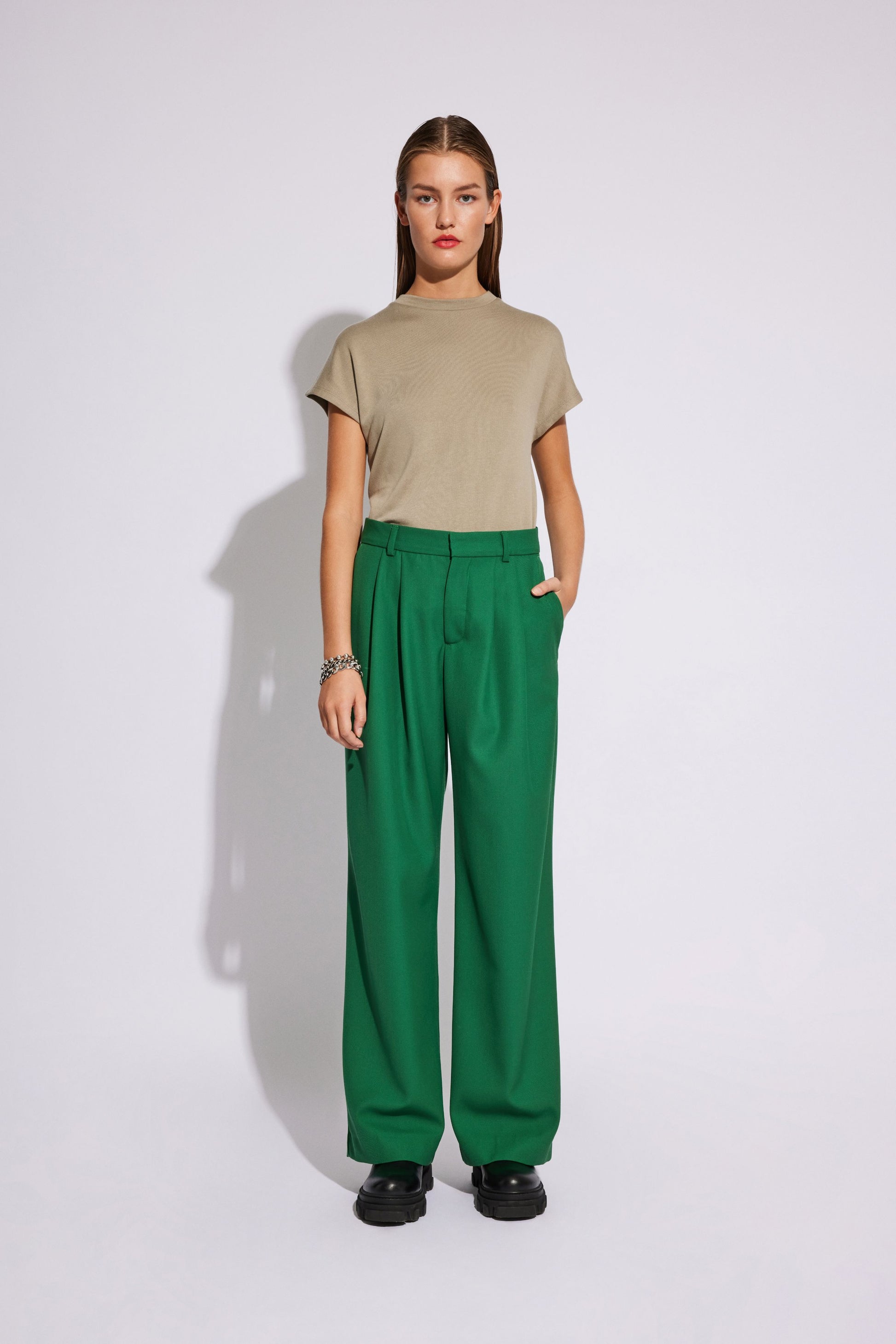 Won Hundred Women Camille Trousers Trousers Foliage Green