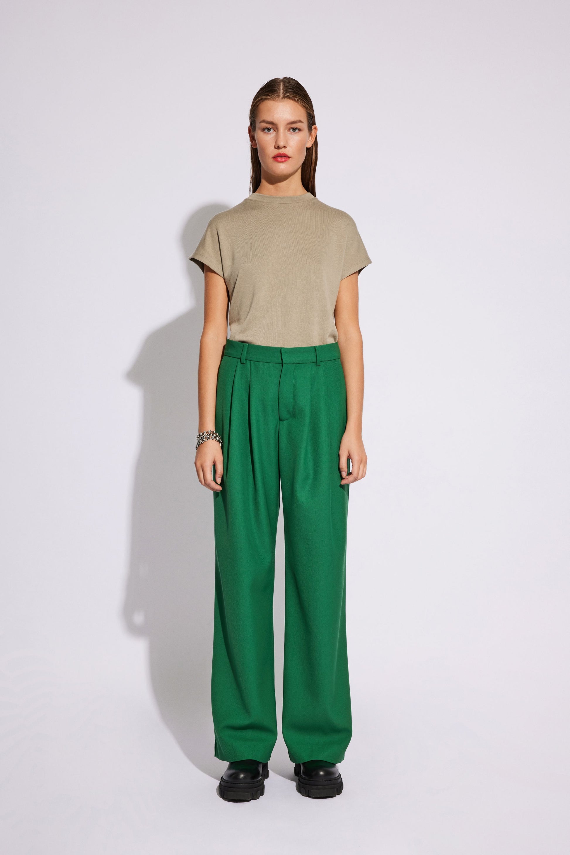 Won Hundred Women Camille Trousers Trousers Foliage Green