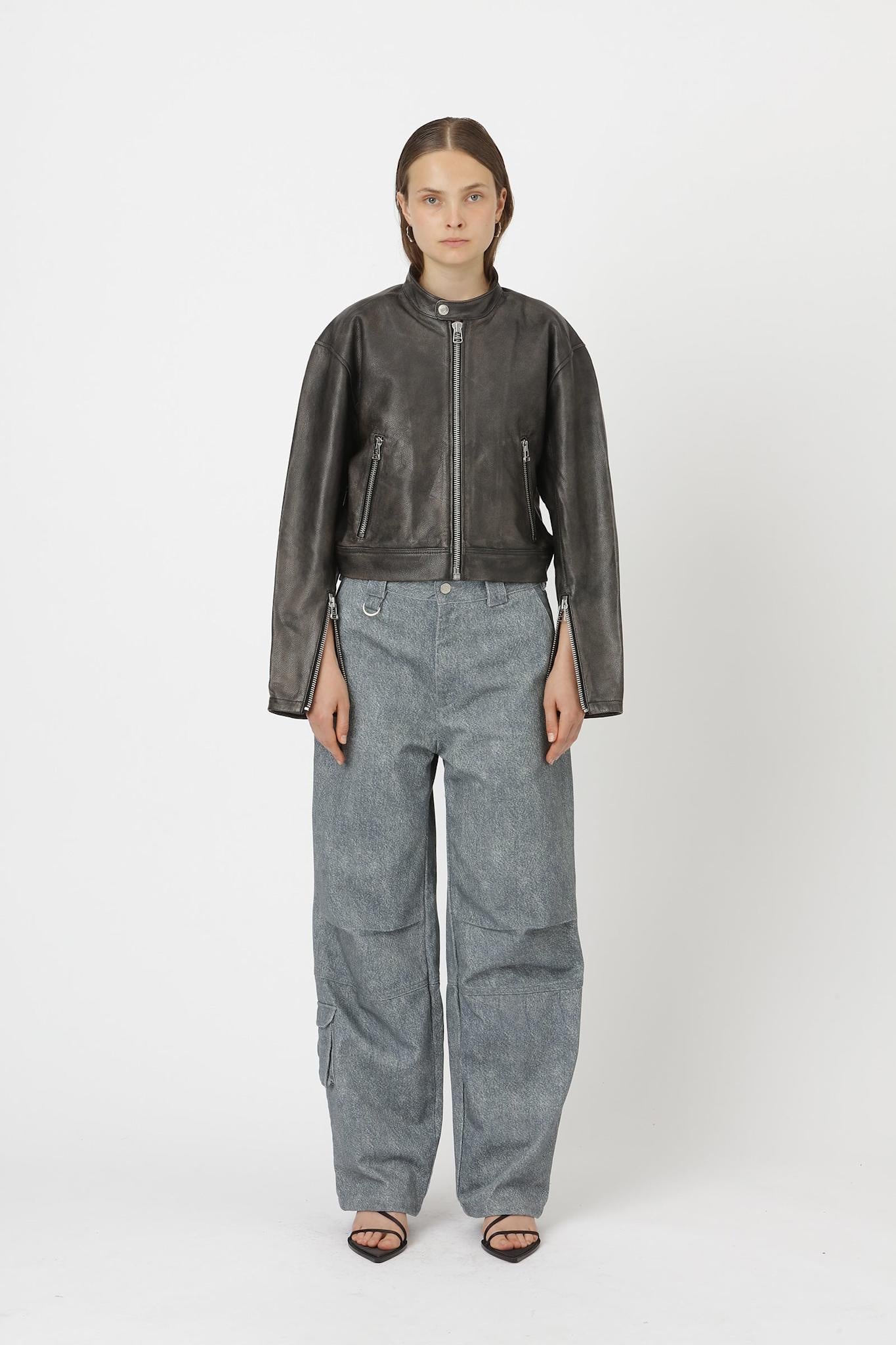 Won Hundred Women Claudette Leather Jacket Black