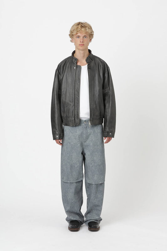 Won Hundred Men Conan Leather Jacket Black