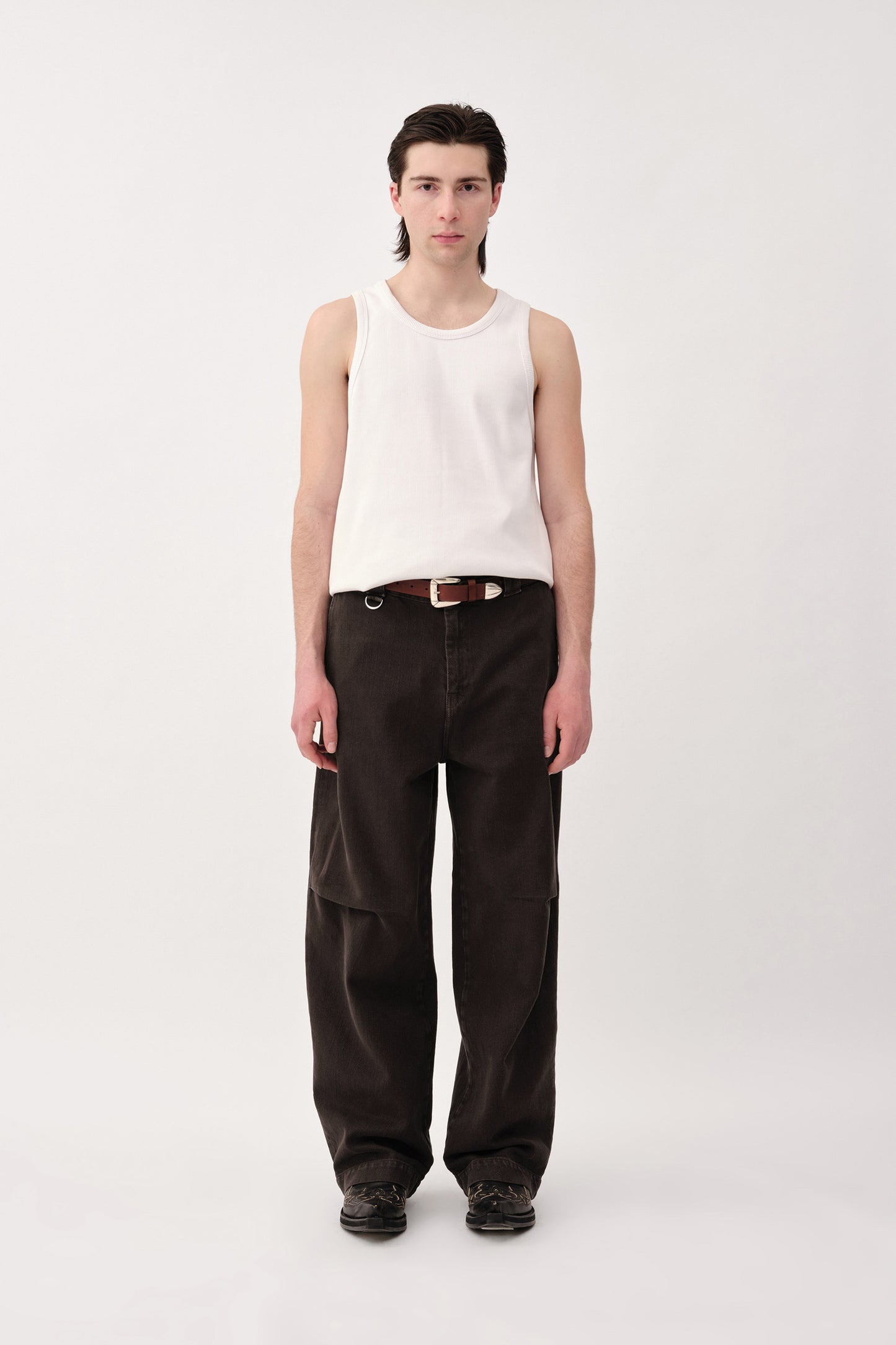 Won Hundred Men Conrad Overdye Trousers Black Olive