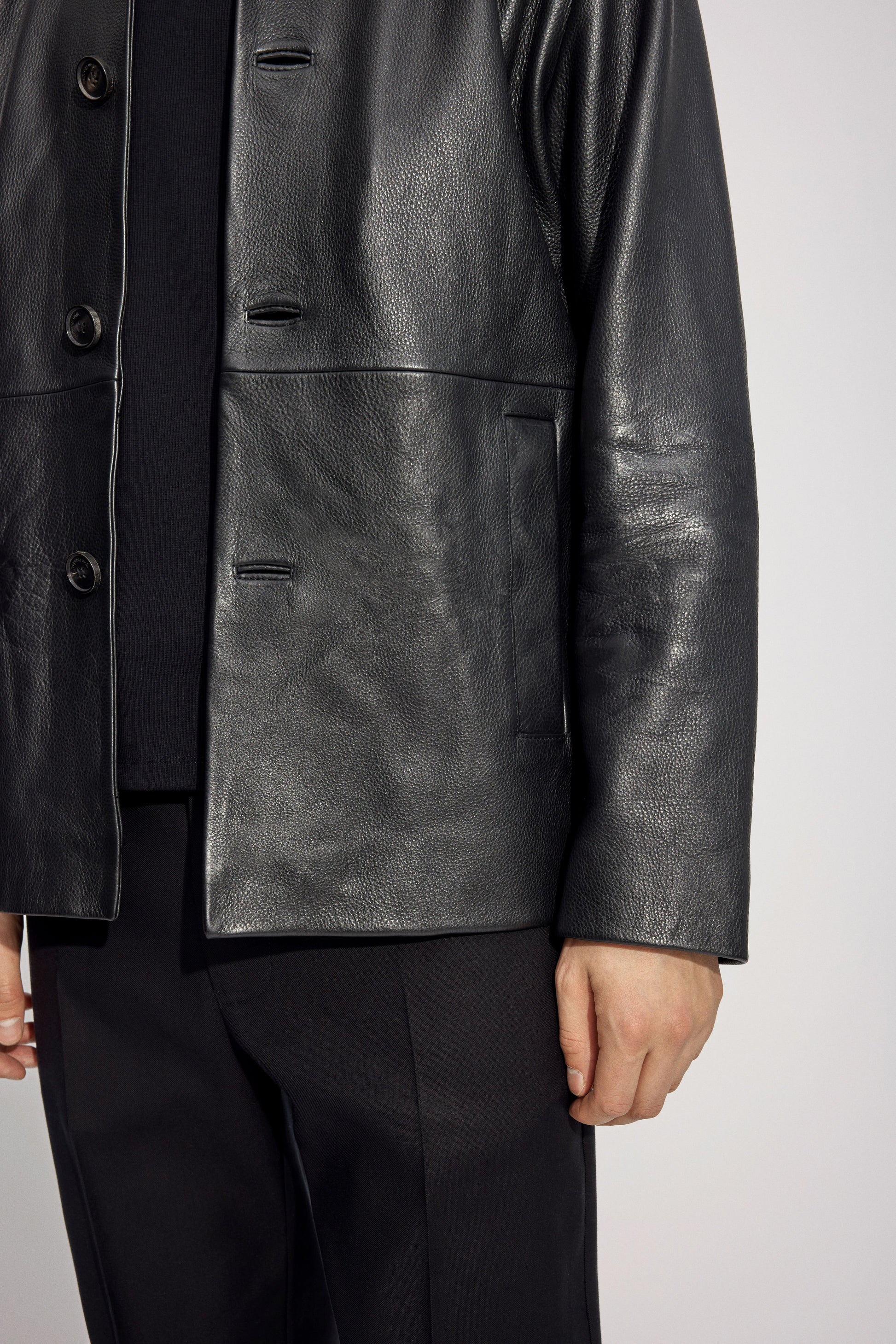 Won Hundred Men Damian Leather Jacket Leather Garment Black