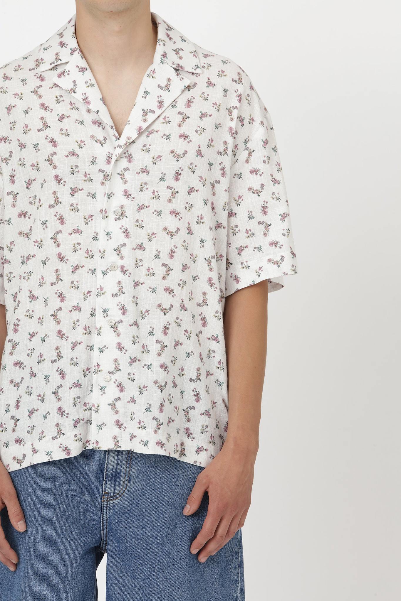 Won Hundred Men Desmond Flower Shirt White Flower