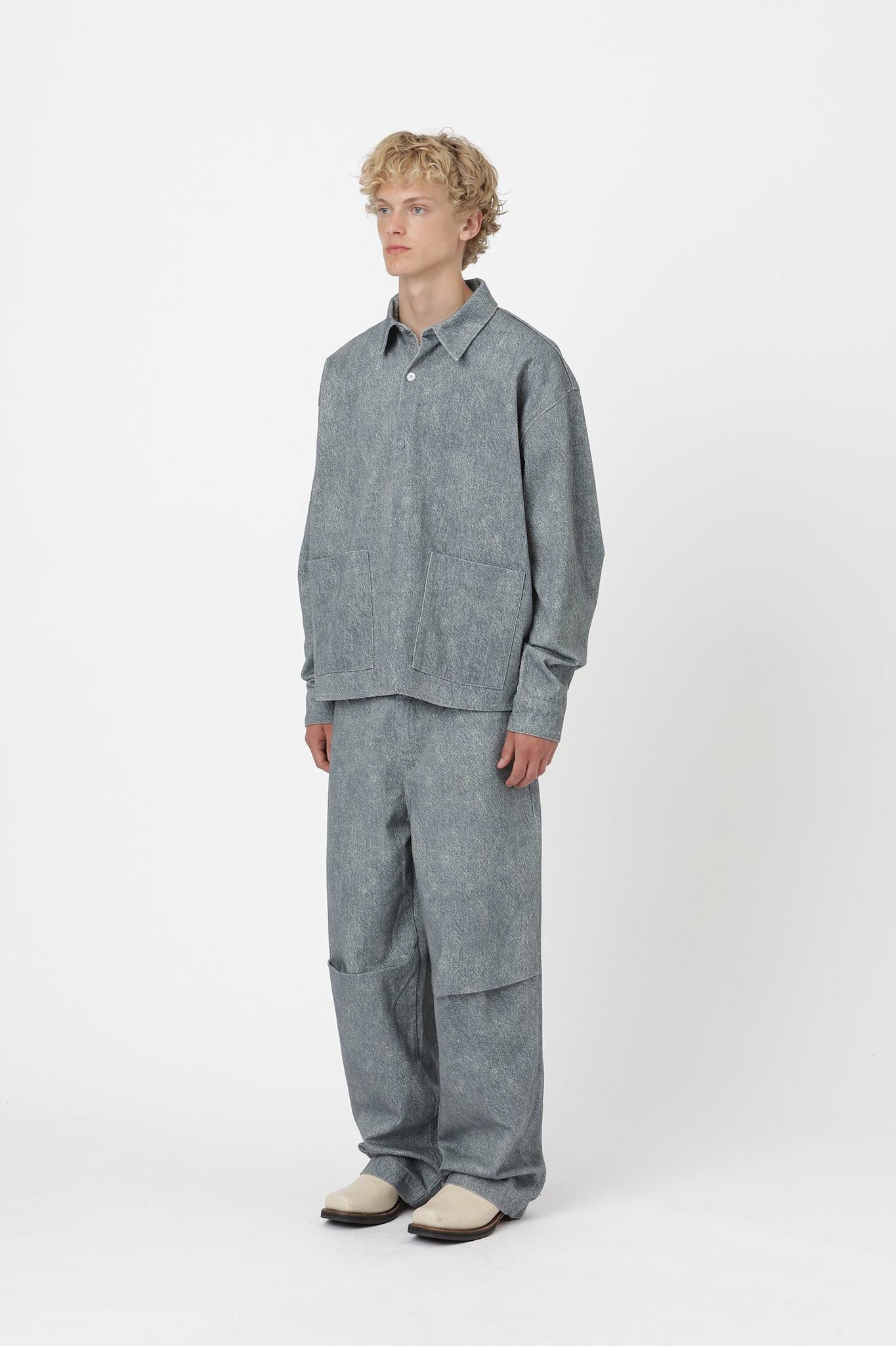 Won Hundred Men Dustin Faux Denim Shirt Blue