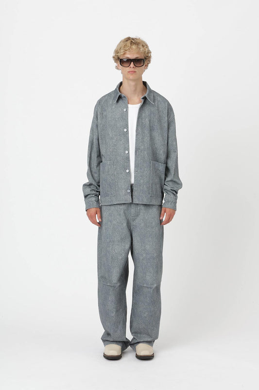 Won Hundred Men Dustin Faux Denim Shirt Blue