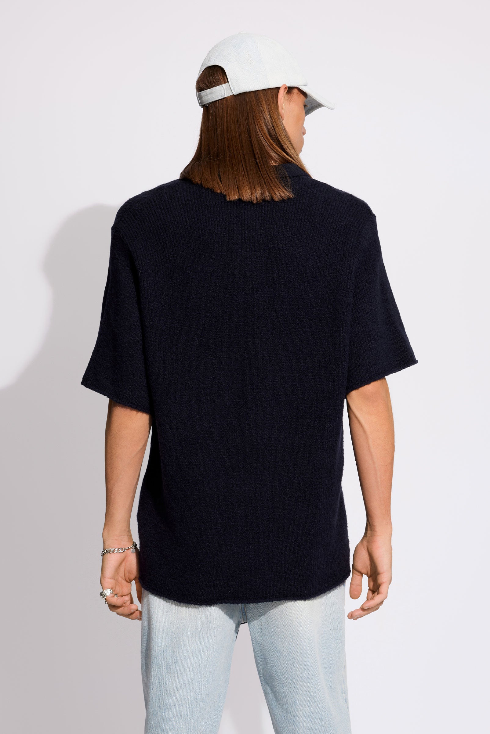 Won Hundred Men Eddie SS Knitwear Dark Sapphire