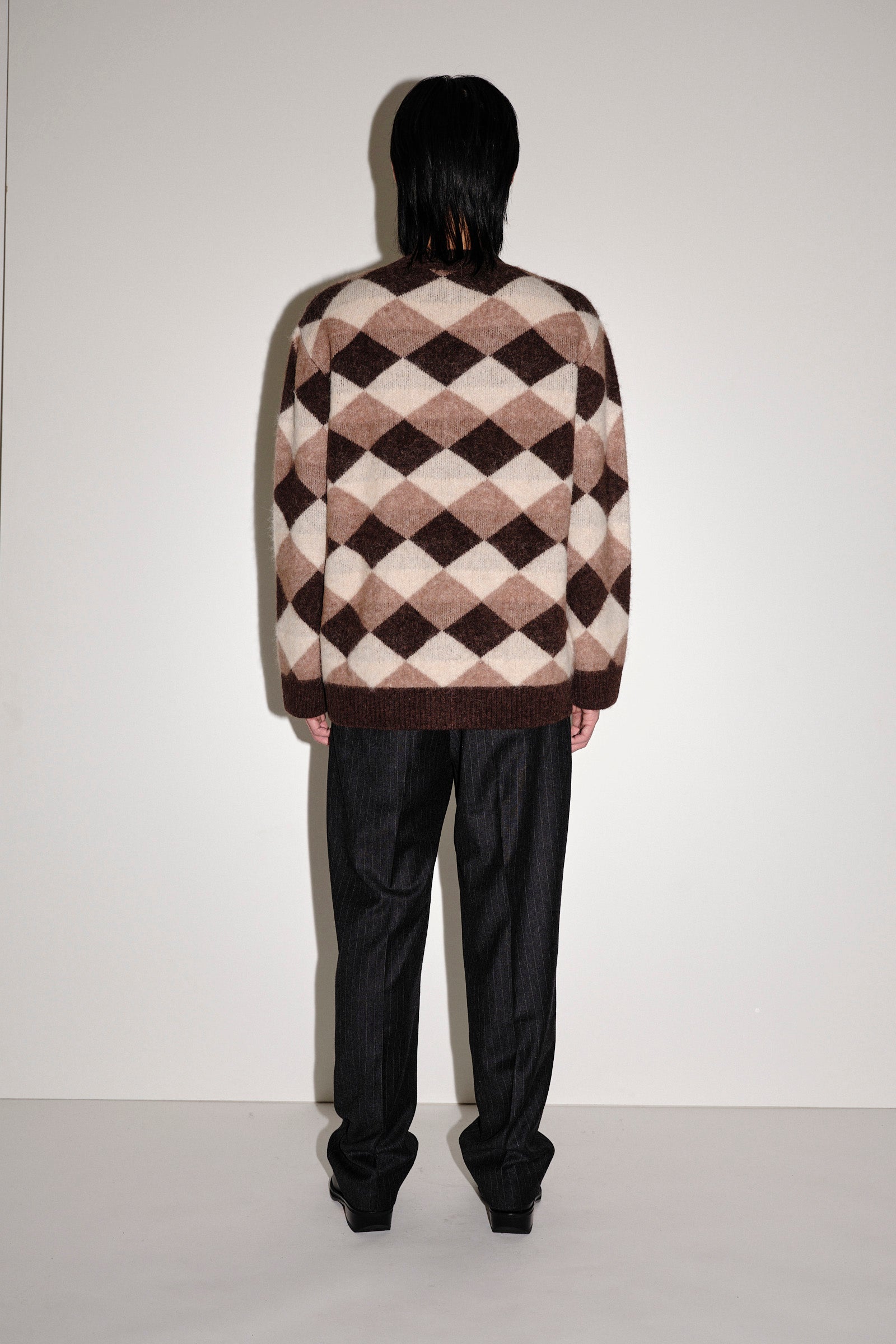 Won Hundred Men Edmonton Long Harlekin Knitwear Brown check