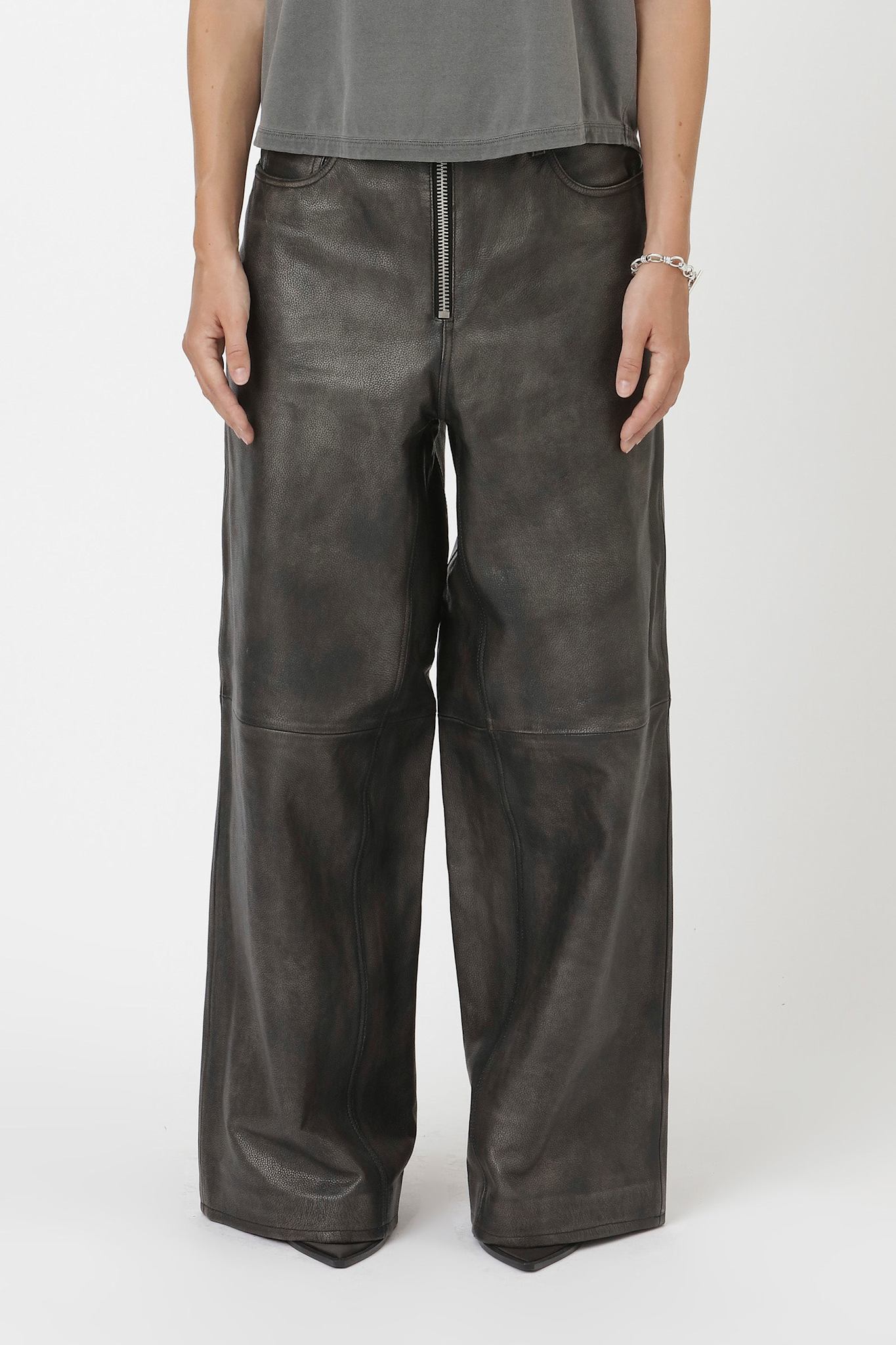 Won Hundred Women Emerie Zip Leather Leather Garment Black