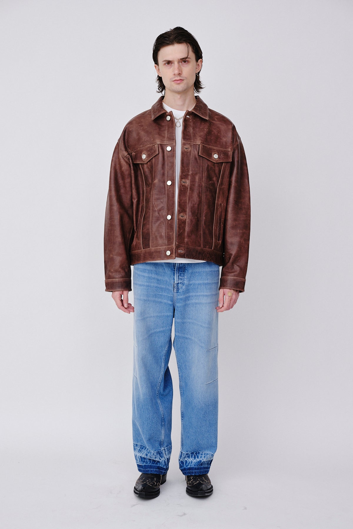 Won Hundred Men Ezra Leather Garment Friar Brown