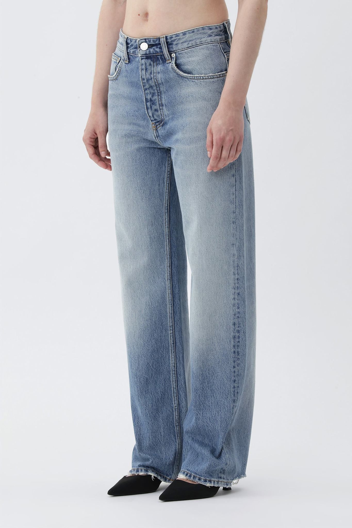 Won Hundred Unisex Genoa Broken Medium Blue 5-Pockets Broken Medium Blue