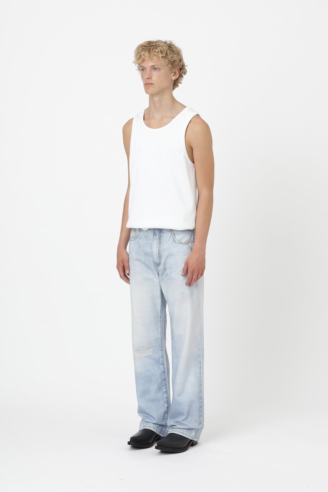 Won Hundred Unisex Genoa Printed Blue Denim Blue Digital Rinse