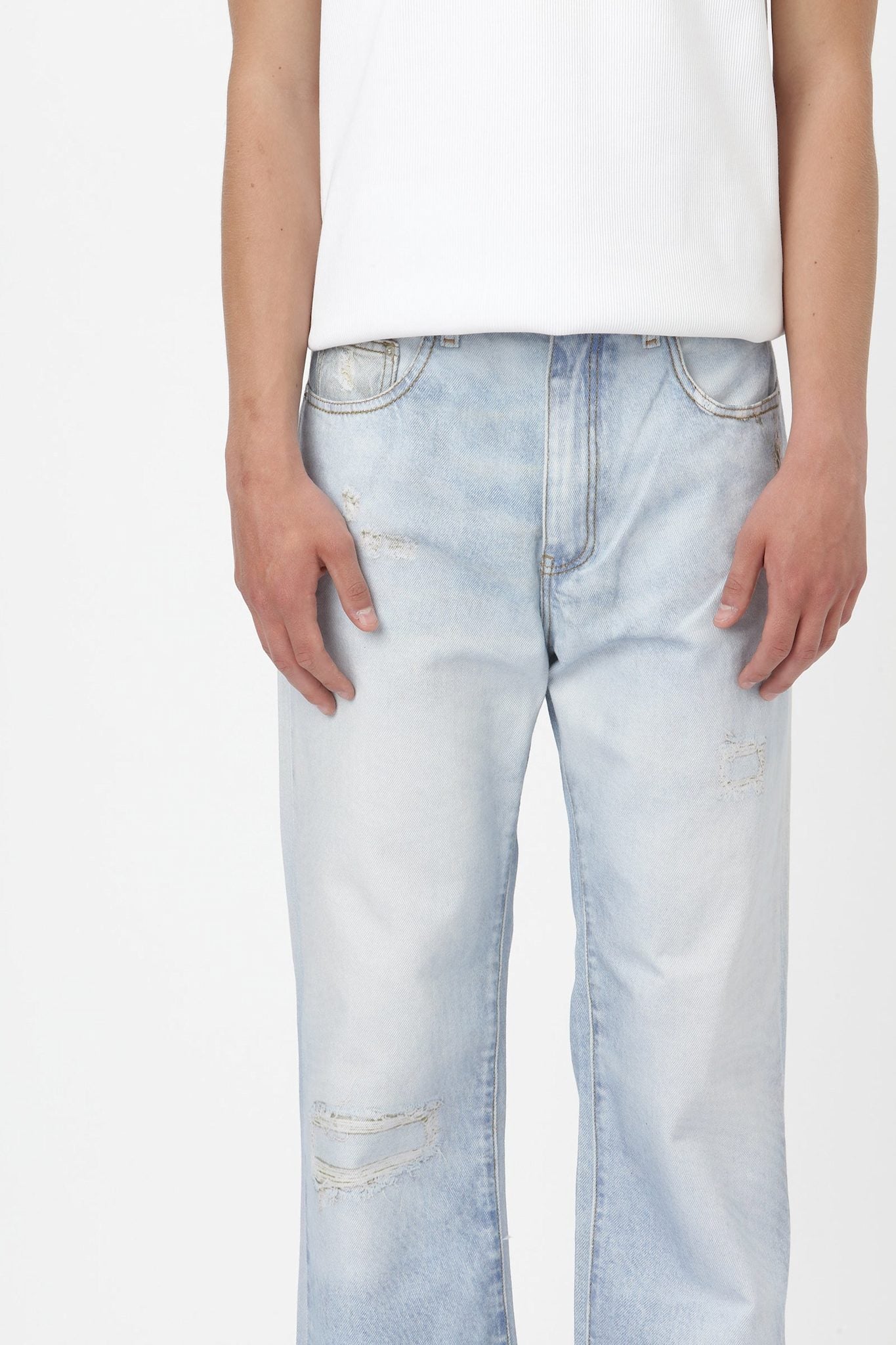 Won Hundred Unisex Genoa Printed Blue Denim Blue Digital Rinse