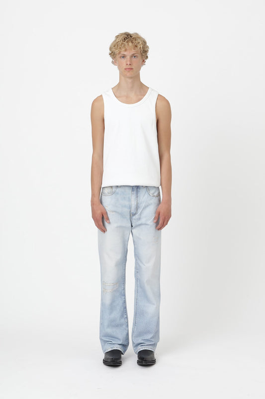 Won Hundred Unisex Genoa Printed Blue Denim Blue Digital Rinse