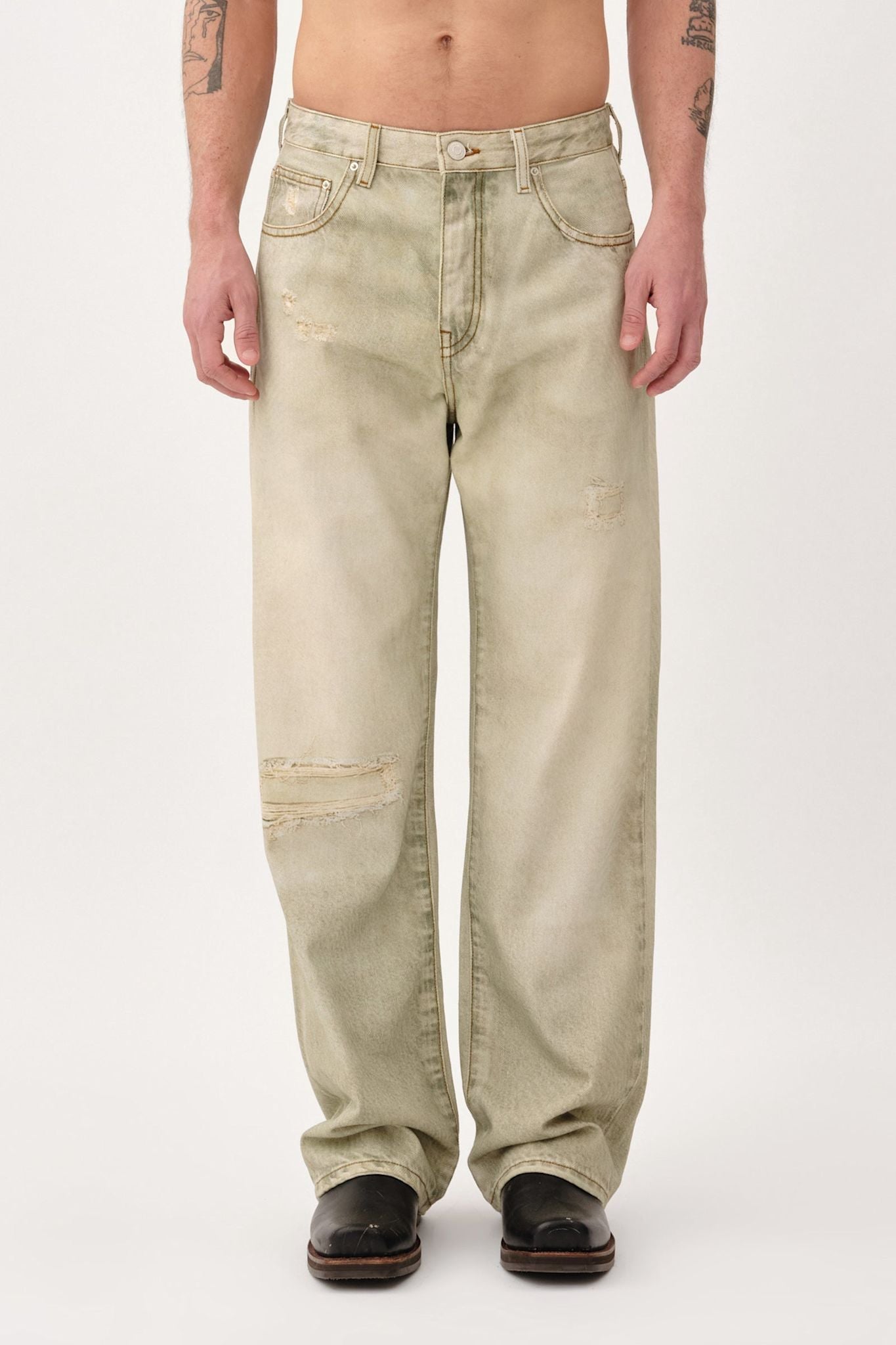 Won Hundred Men Genoa Printed Denim Denim Digital and rinse