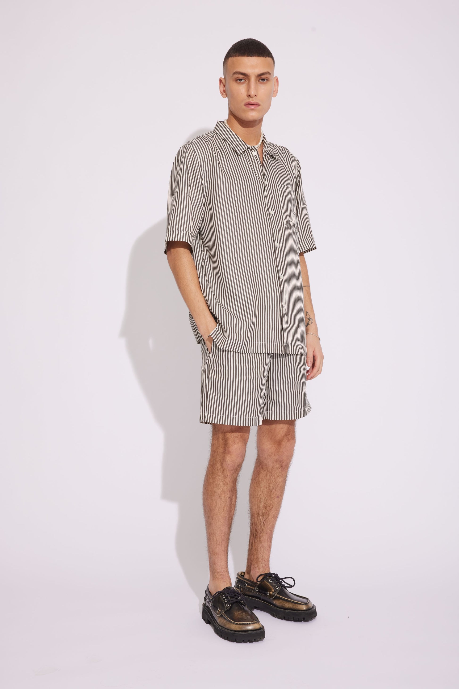 Won Hundred Men Ike Shorts Shorts Coffee Bean Stripe