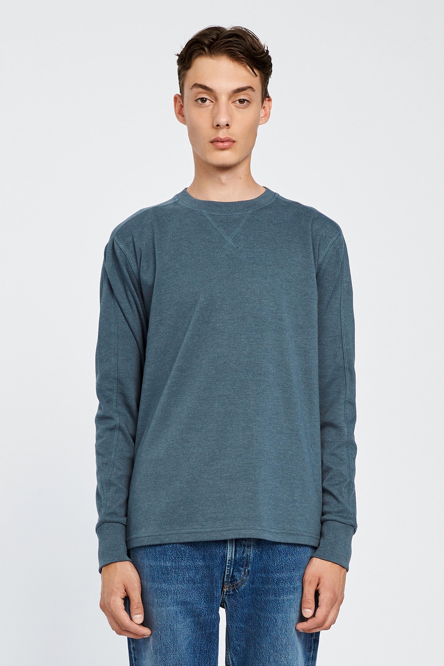 Won Hundred Men Jasper L/S T-shirt T-shirt Balsam Green Melange