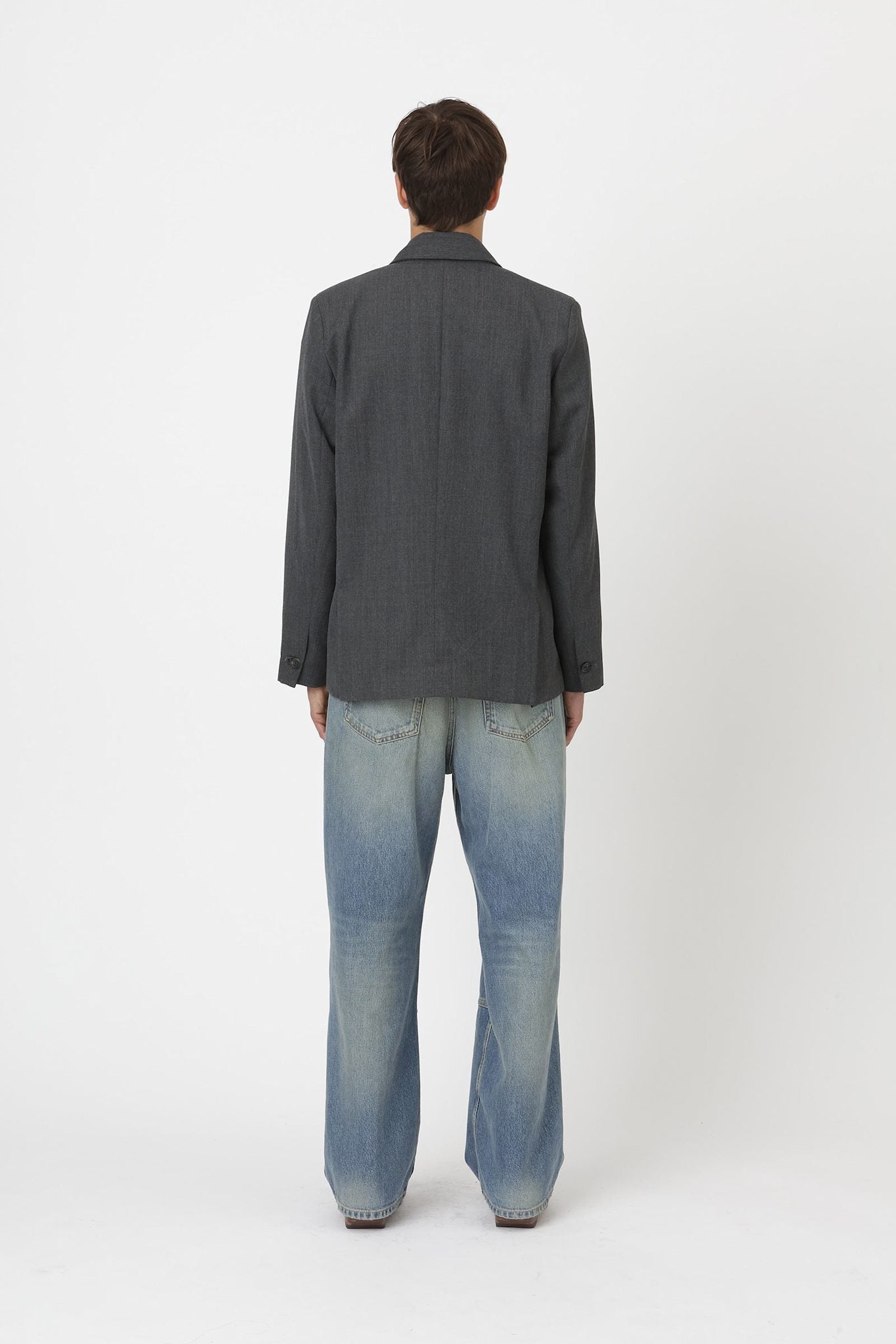 Won Hundred Men Kaison Blazer Anthracite Melange