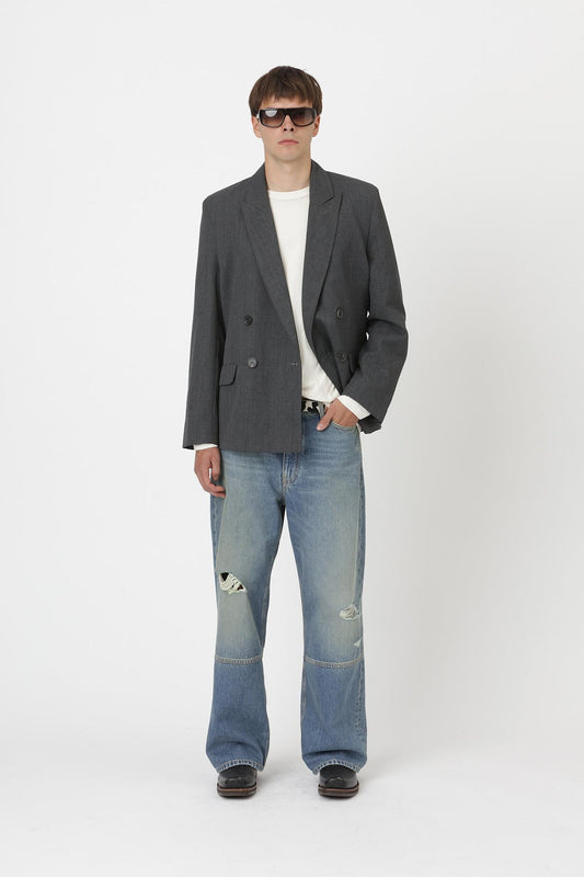 Won Hundred Men Kaison Blazer Anthracite Melange