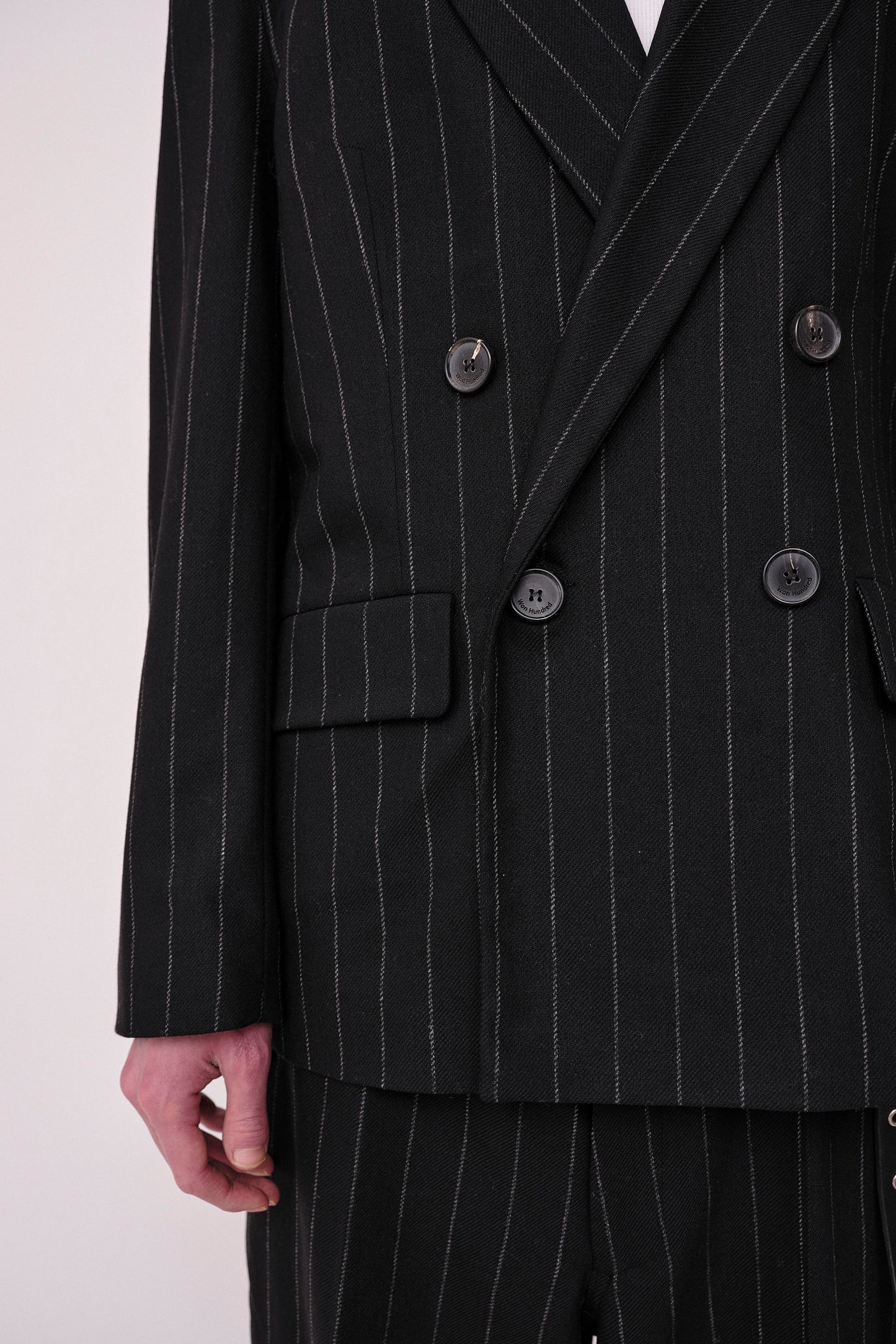 Won Hundred Men Kaison Pin Stripe Blazer Pin Stripe