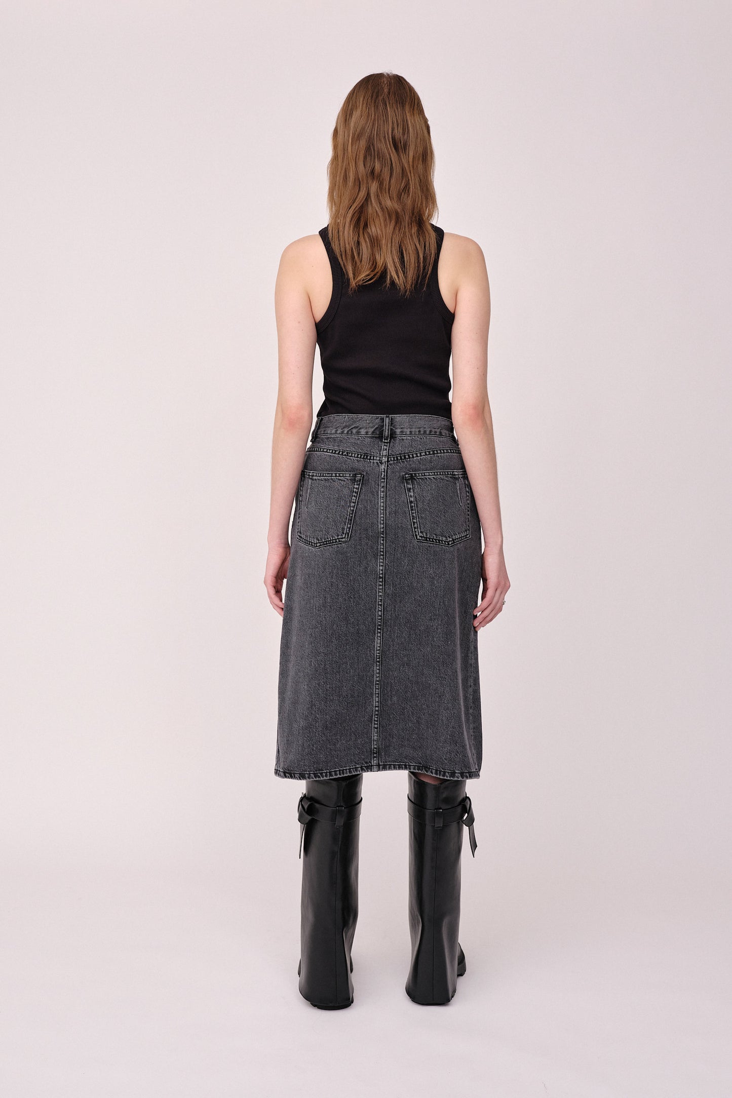 Won Hundred Women Kelly Skirt Denim Dark Grey