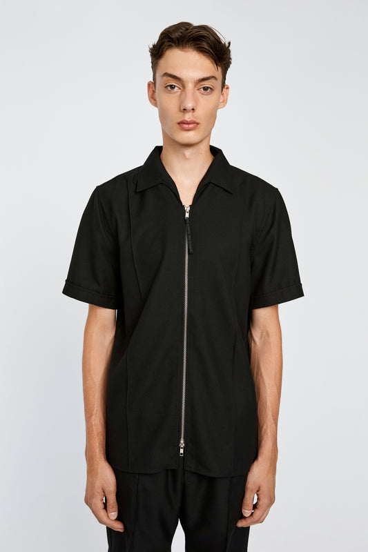 Won Hundred Men Kirby Zip Shirt Shirt Black